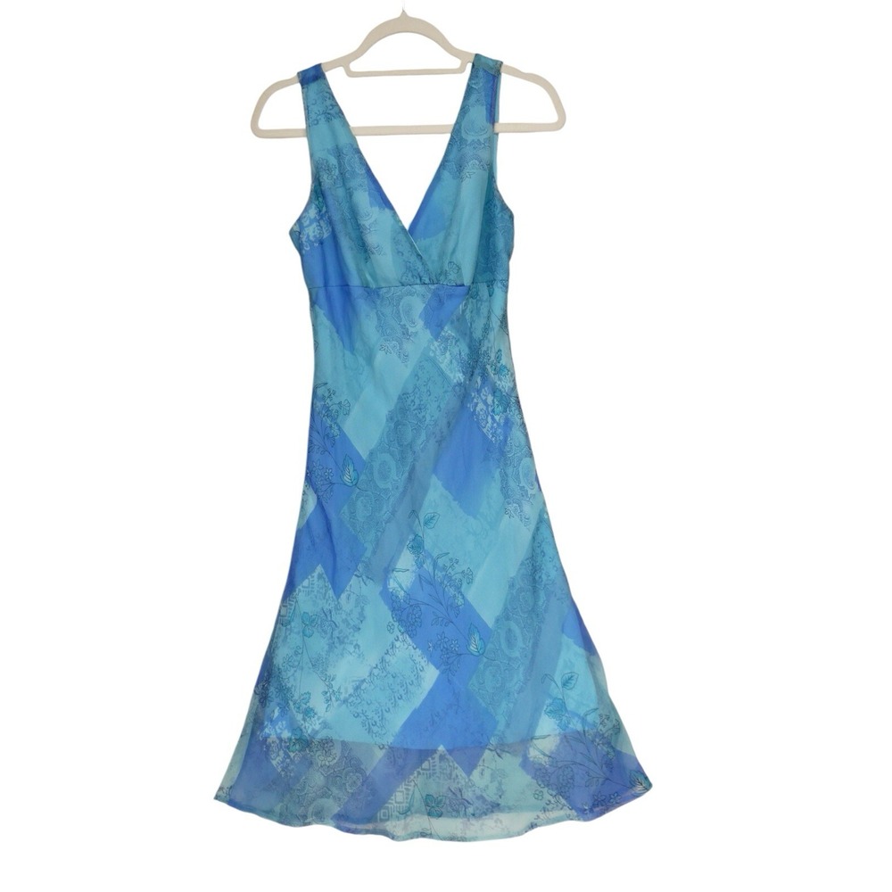 Vintage Y2K Dress Size‎ 10 Blue Chiffon Fairy